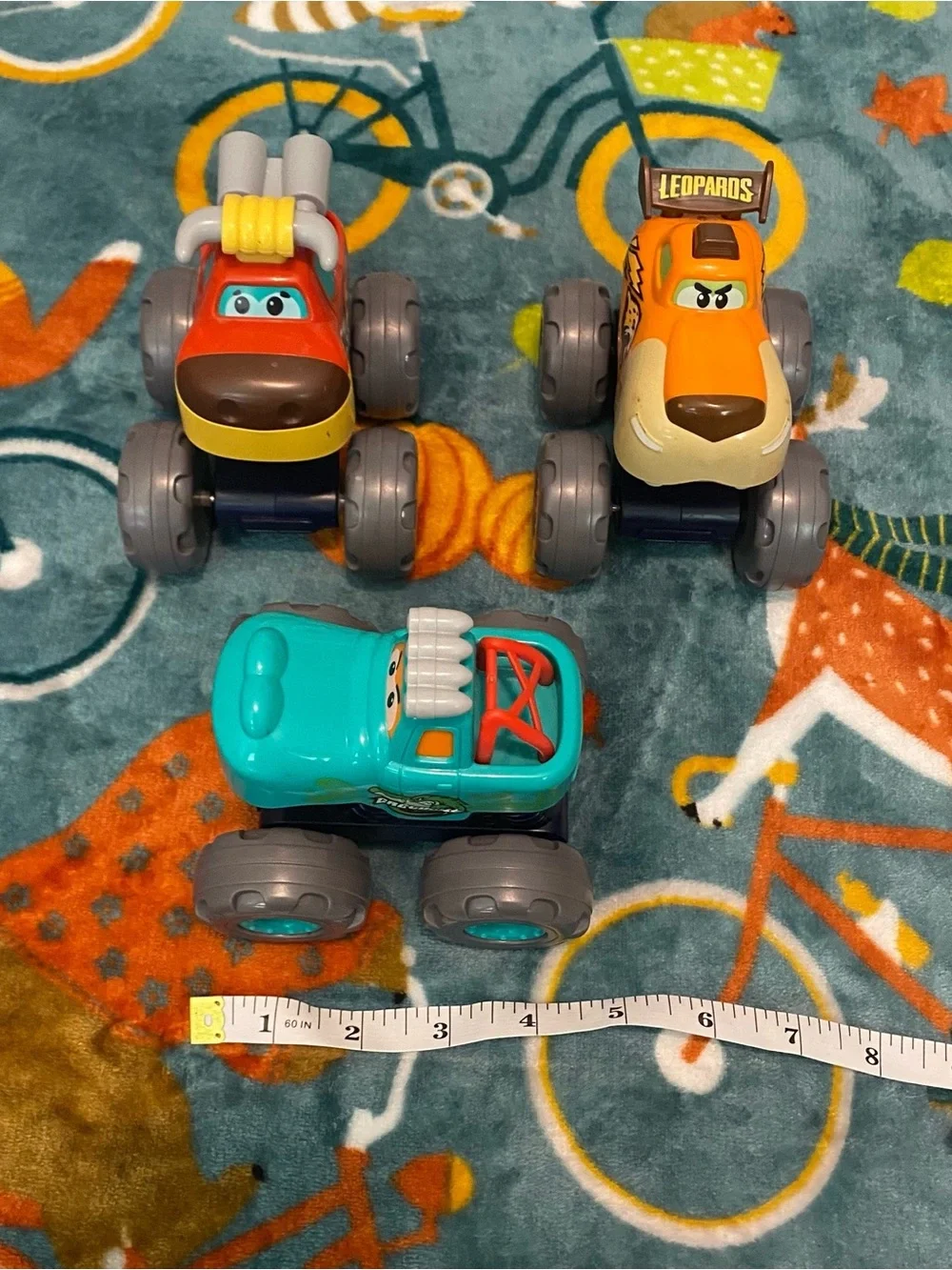 Crocodile/Leopard/Bull Pull Back Motor Monster Trucks Toy Cars Set - 3 Pack